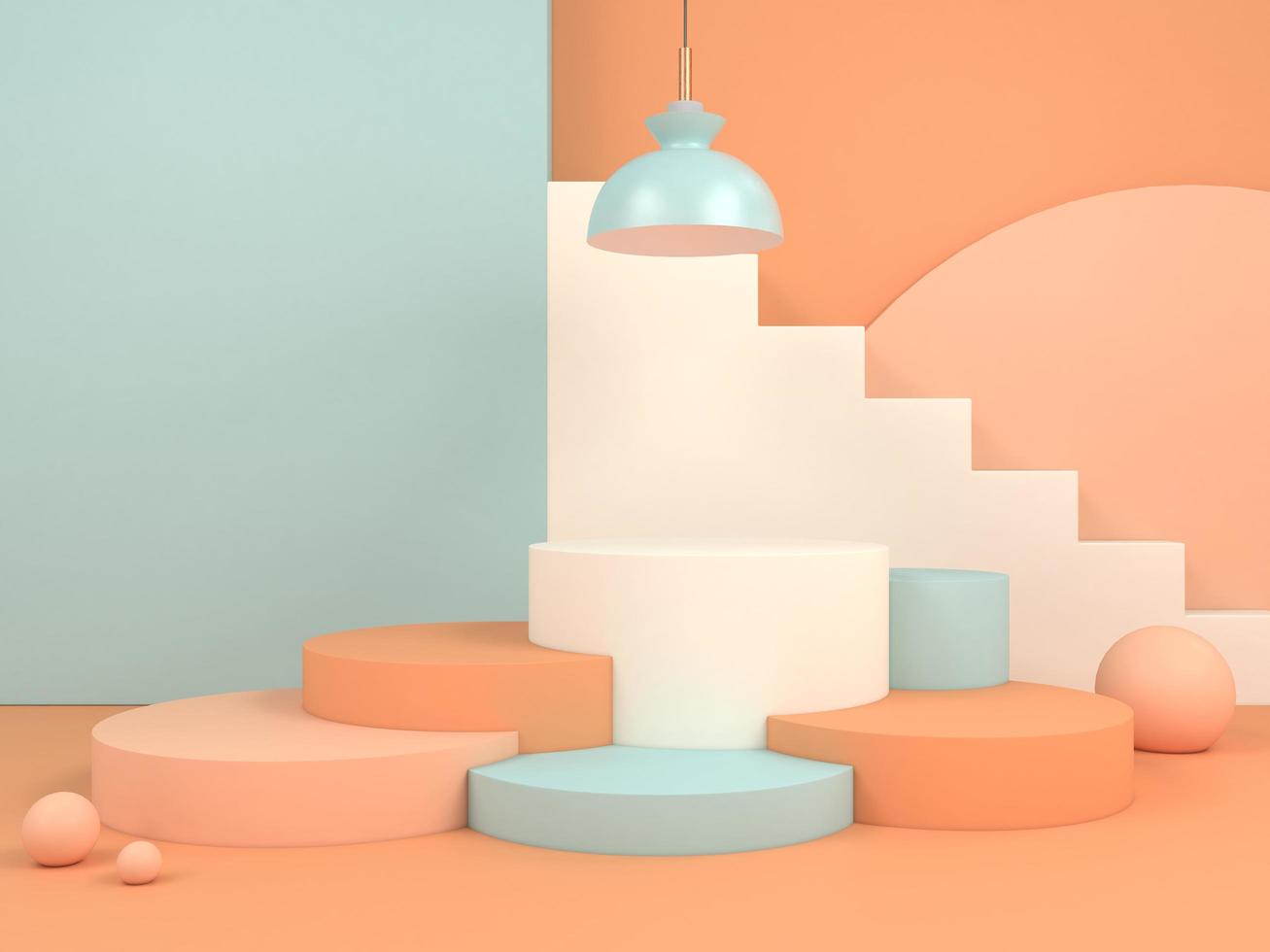 Minimal geometric podium background for product presentation 3d rendering illustration photo