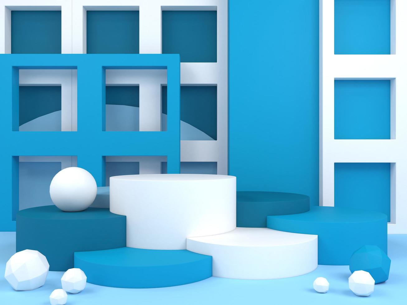 Minimal geometric podium background for product presentation 3d rendering illustration photo