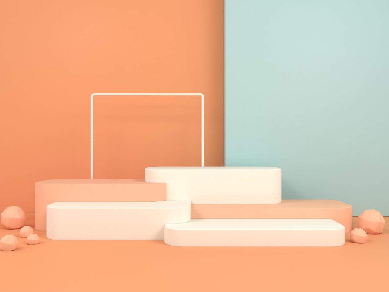 Minimal geometric podium background for product presentation 3d rendering illustration photo