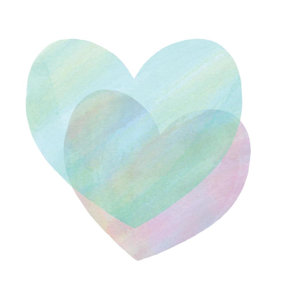 watercolor texture hearts vector