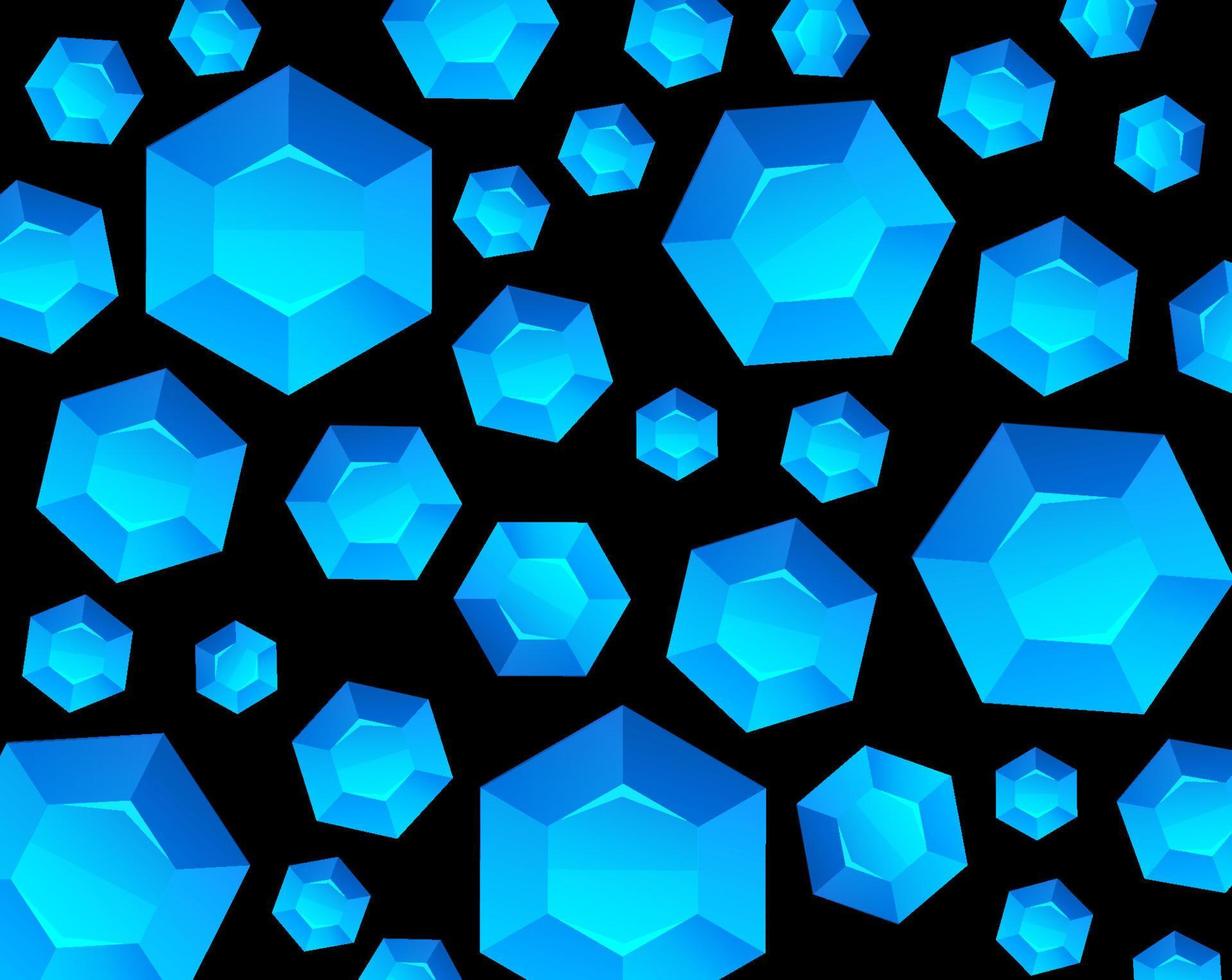 lentejuelas hexagonales azules vector