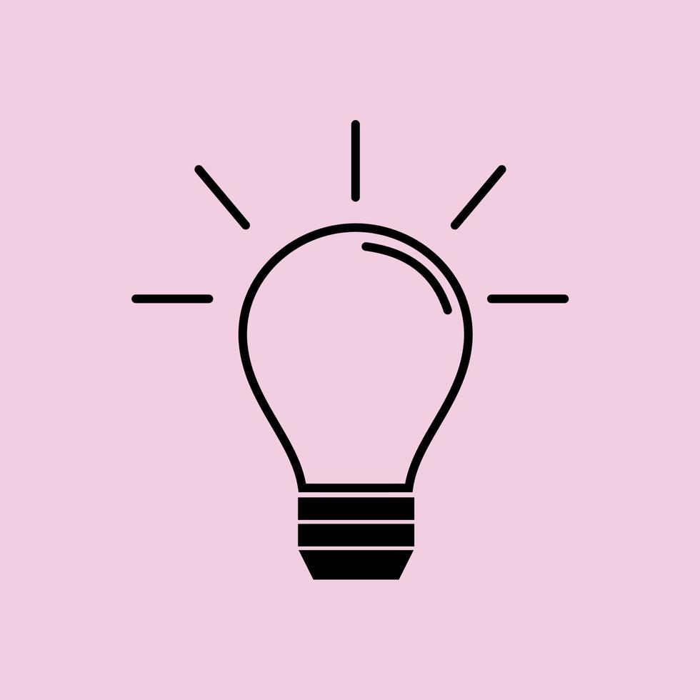 Vector stock lamp idea. Icon bulb lighting vector. Basic element graphic resource. Eps 10