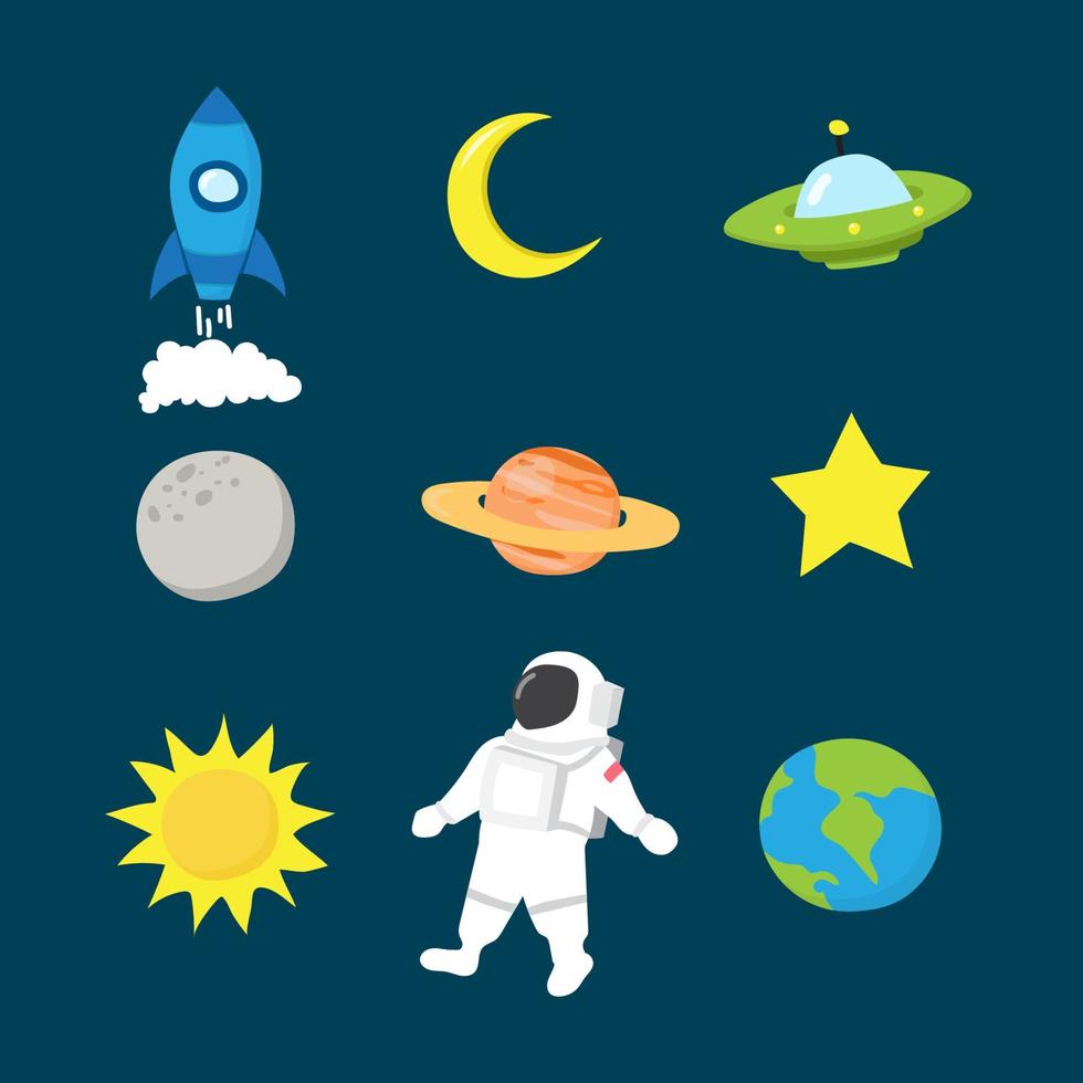 space object sticker collection vector design