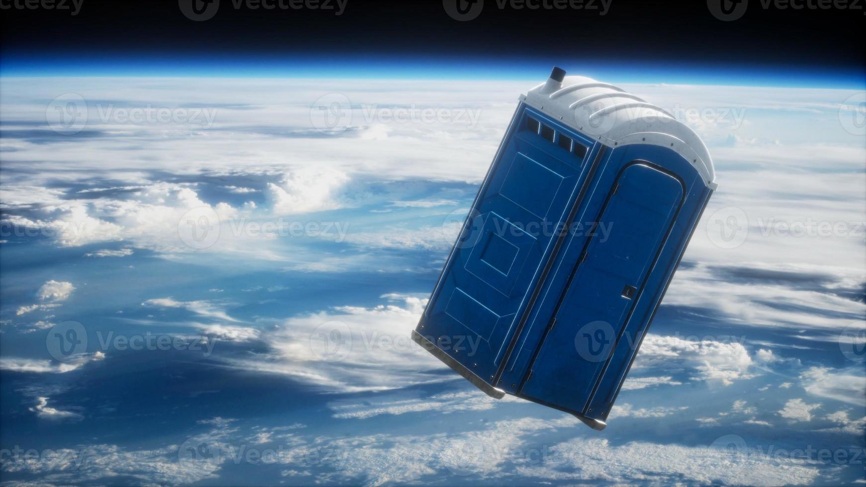 Portable street WC toilet cabin on Earth orbit photo