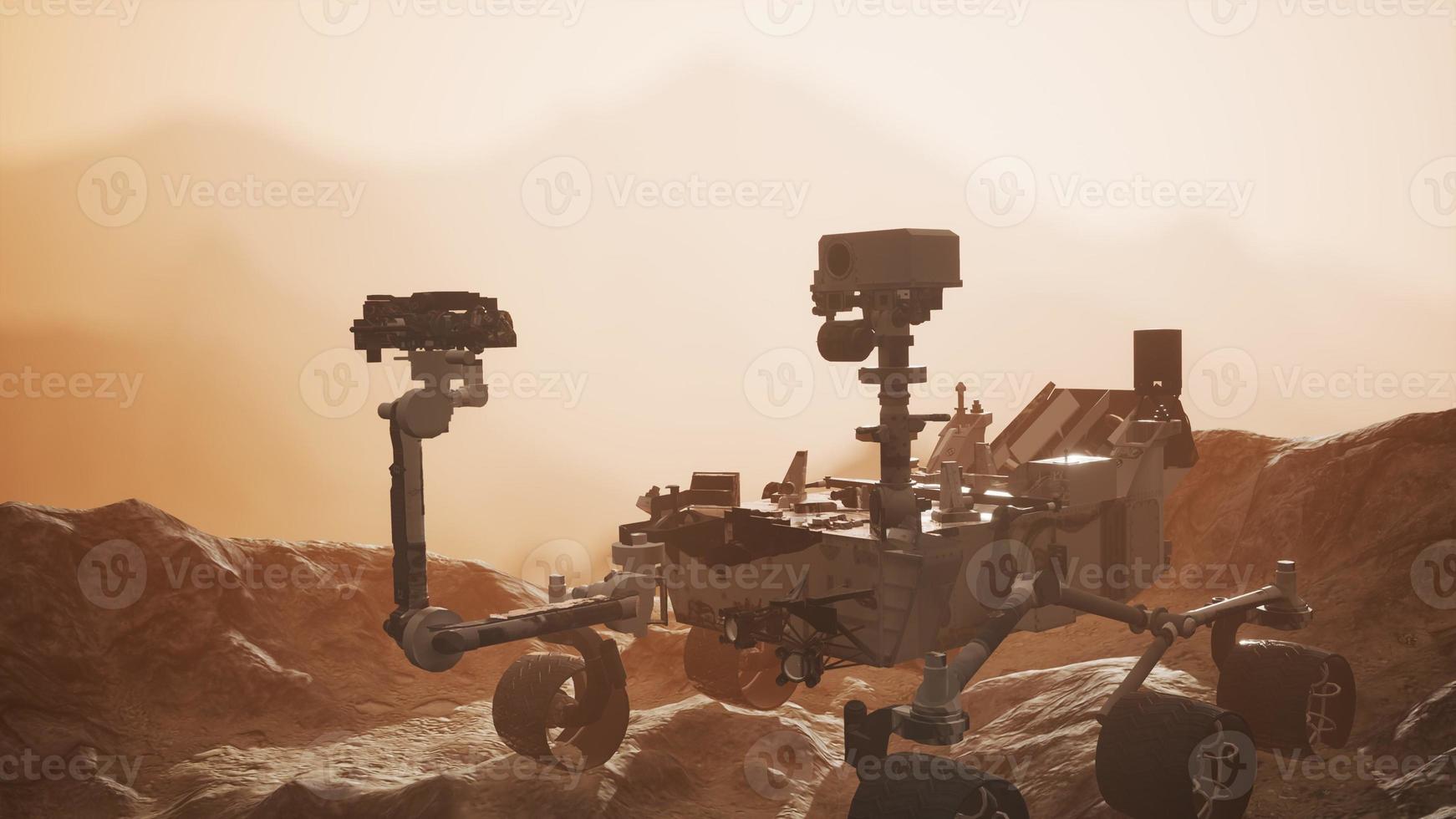 Curiosity Mars Rover exploring the surface of red planet photo