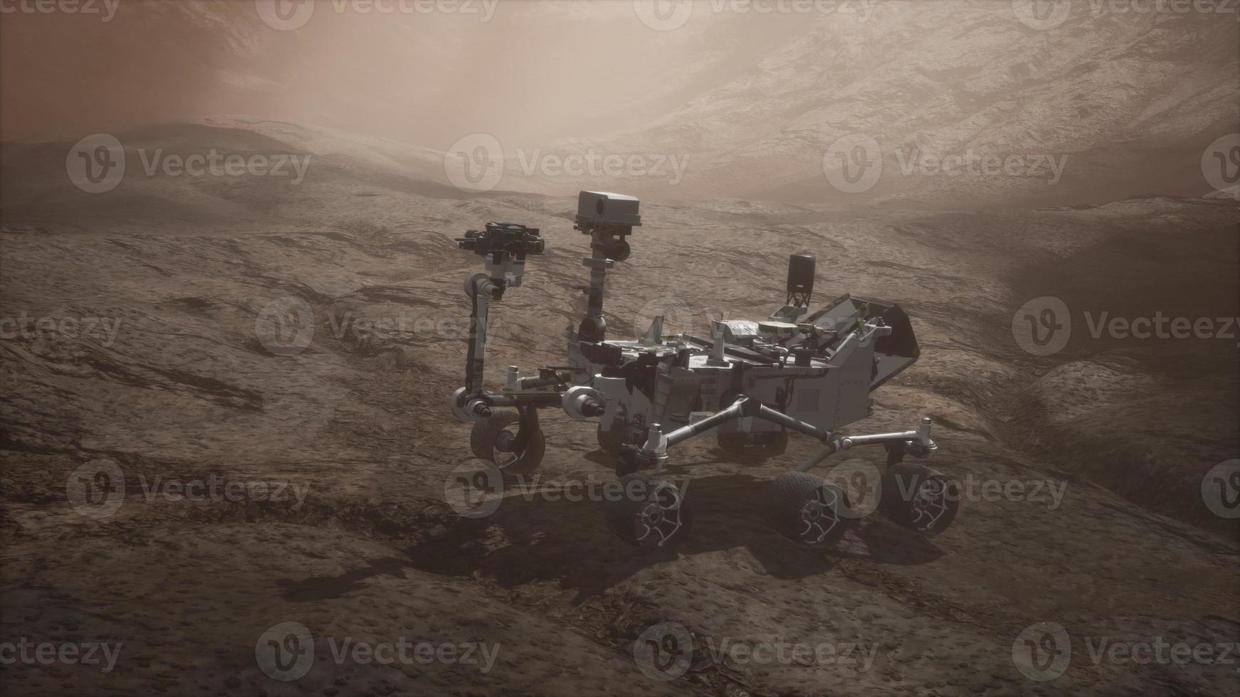 Curiosity Mars Rover exploring the surface of red planet photo