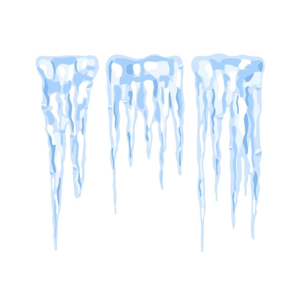 carámbanos congelados azules. ilustración vectorial aislado sobre fondo blanco vector