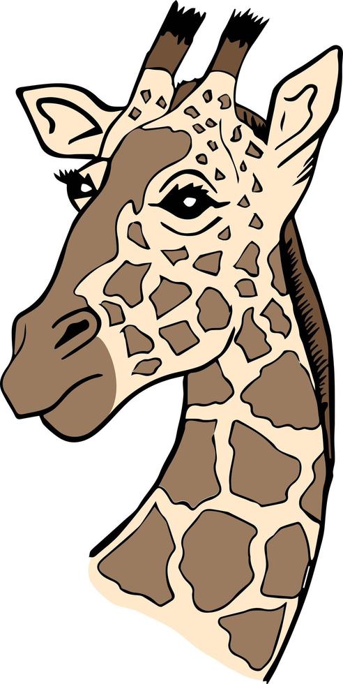 Realistic Giraffe in Nude Shades vector