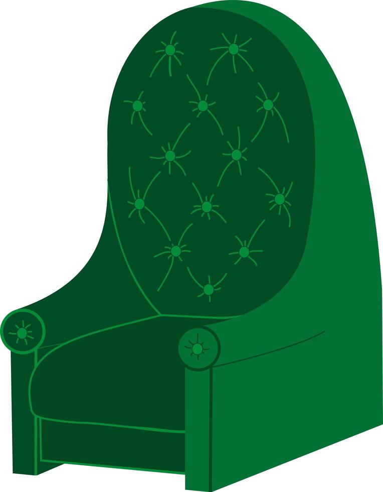 acogedor sillón verde suave en estilo retro vector