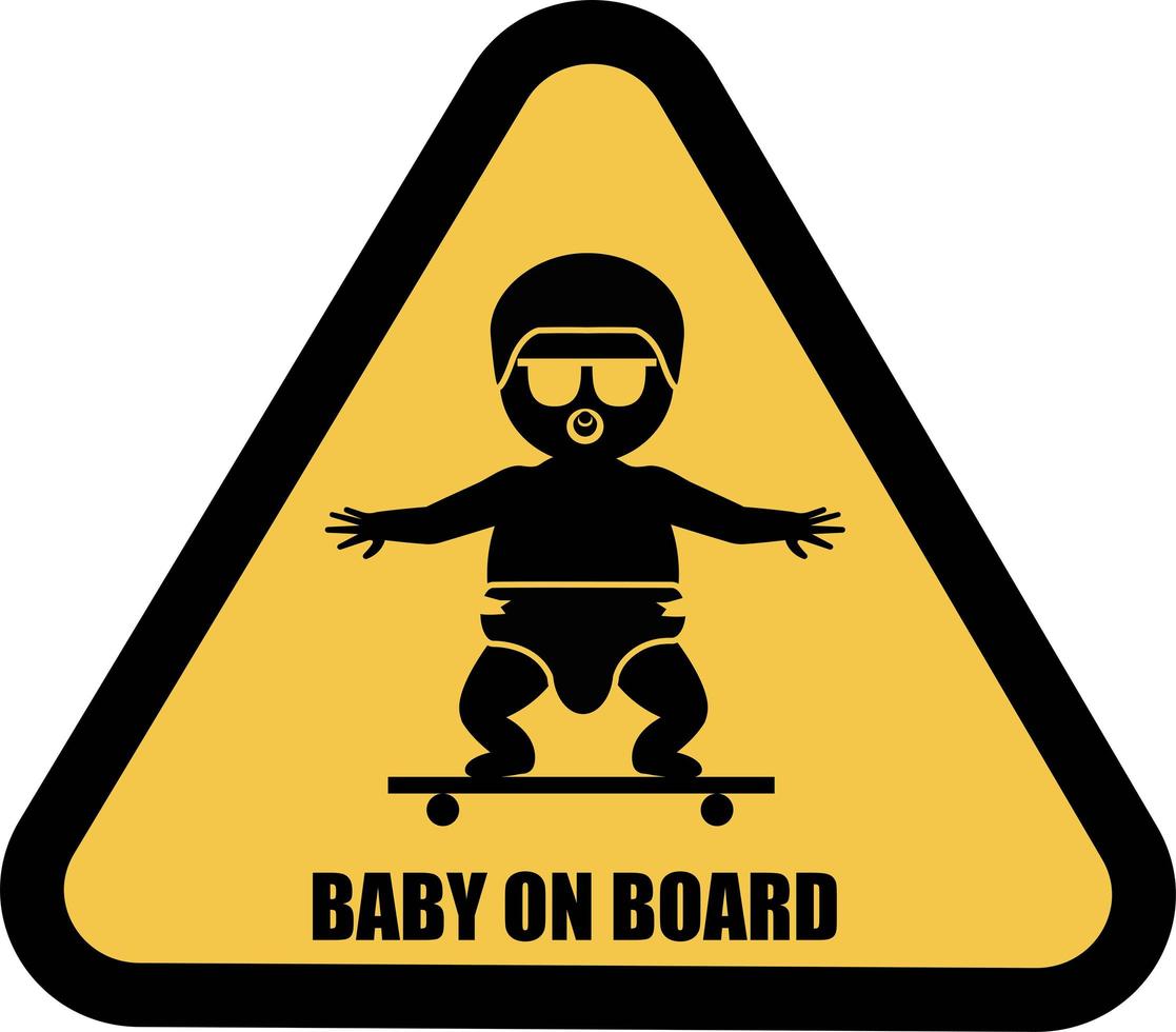 a Baby on a Skateboard vector