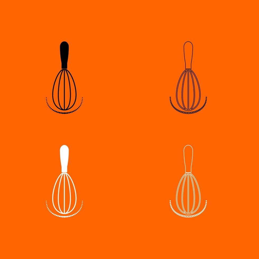 Whisk black and white set icon . vector