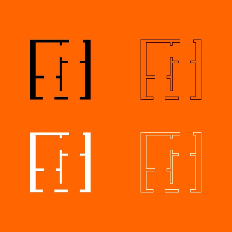 Flat project apartment grey set icon . vector