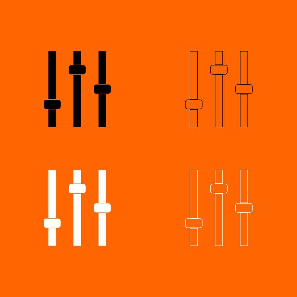 Control panel black and white set icon . vector