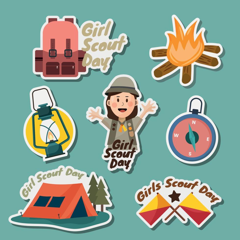 Girl Scout Day Sticker vector