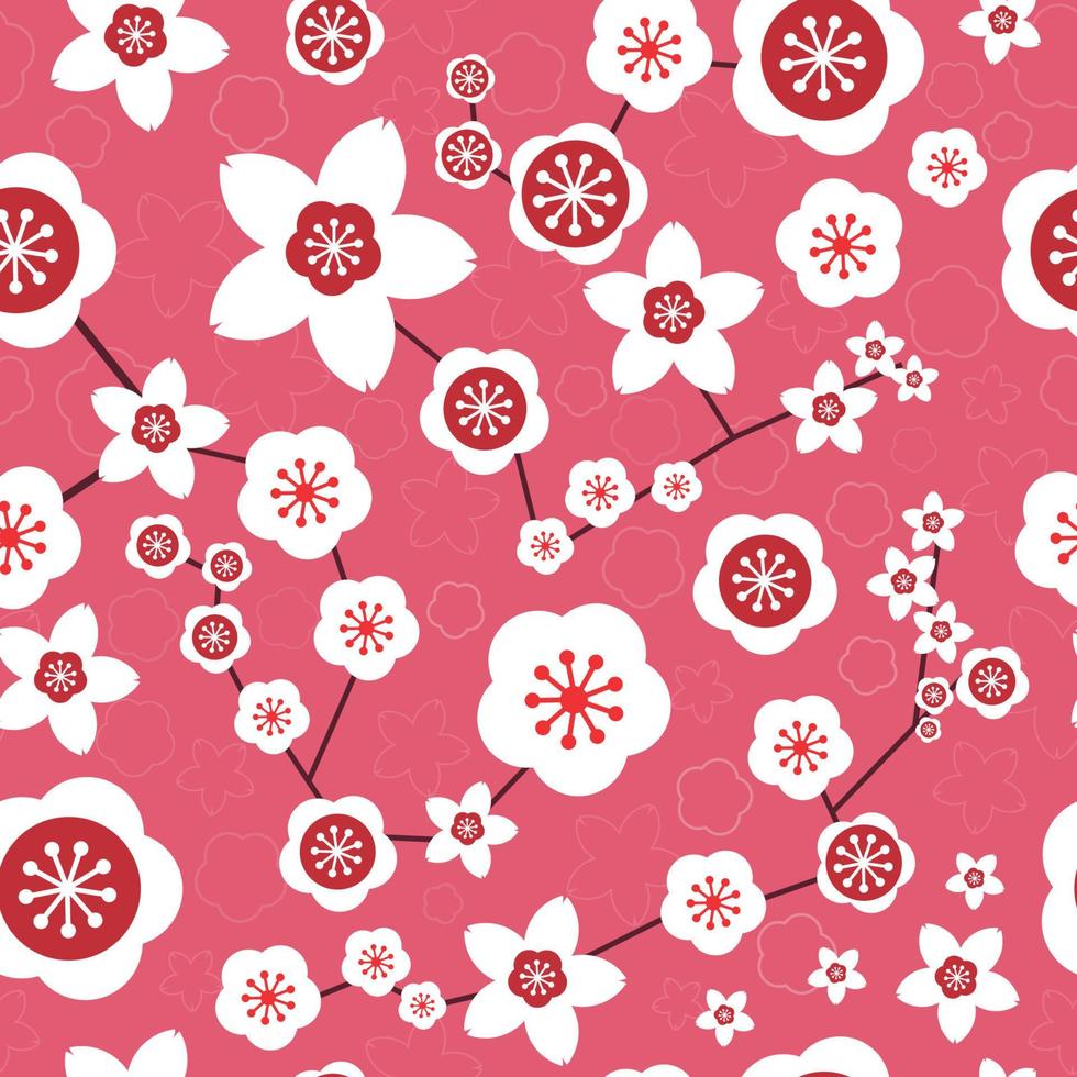 Cherry Blossom Seamless Background vector