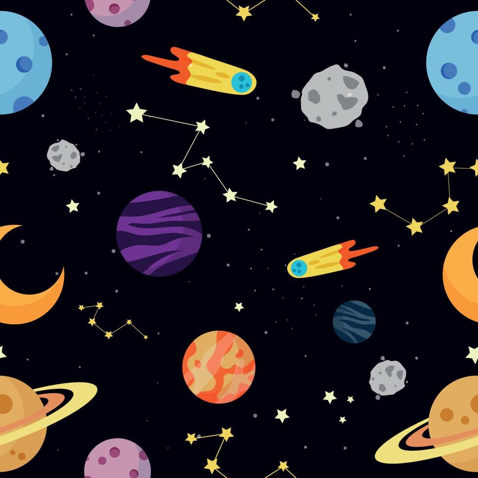 Celestial Bodies Seamless background vector