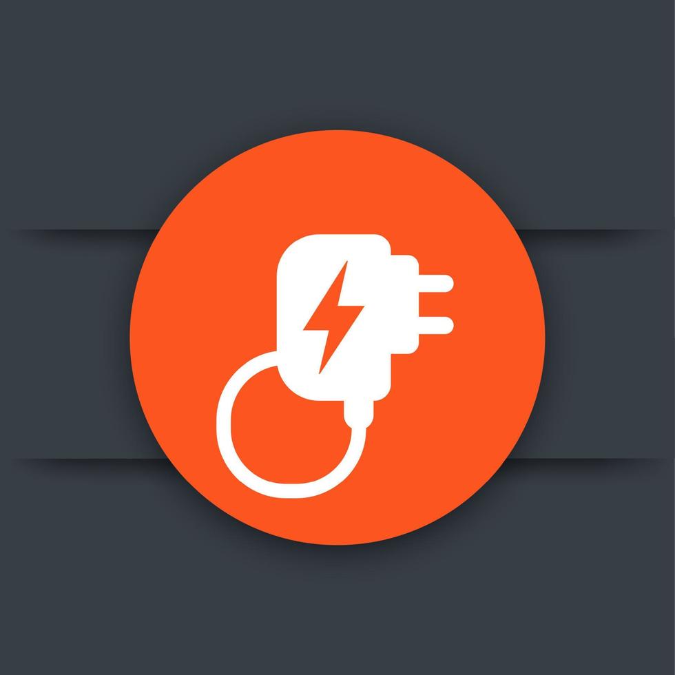 Mobile charger flat icon vector