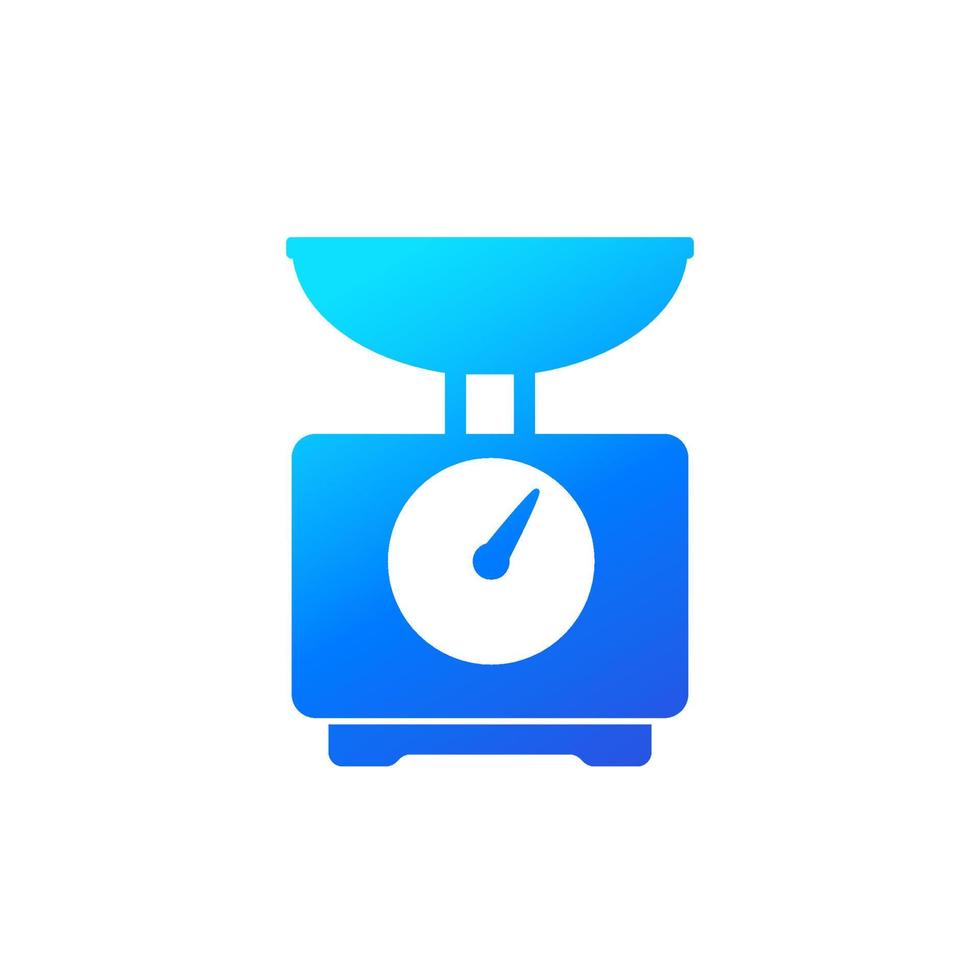 food weight scales icon on white vector