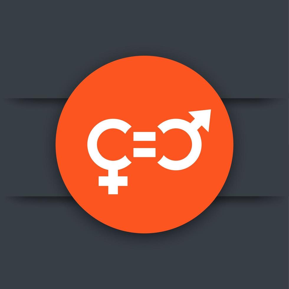 gender equity icon, round pictogram, vector illustration