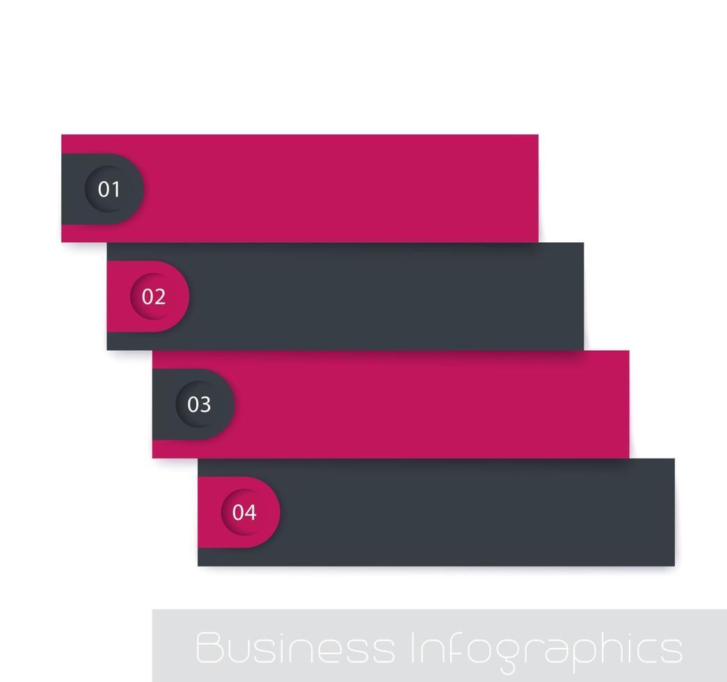 1,2,3,4 pasos, línea de tiempo, elementos infográficos vectoriales con espacio vacío para texto vector