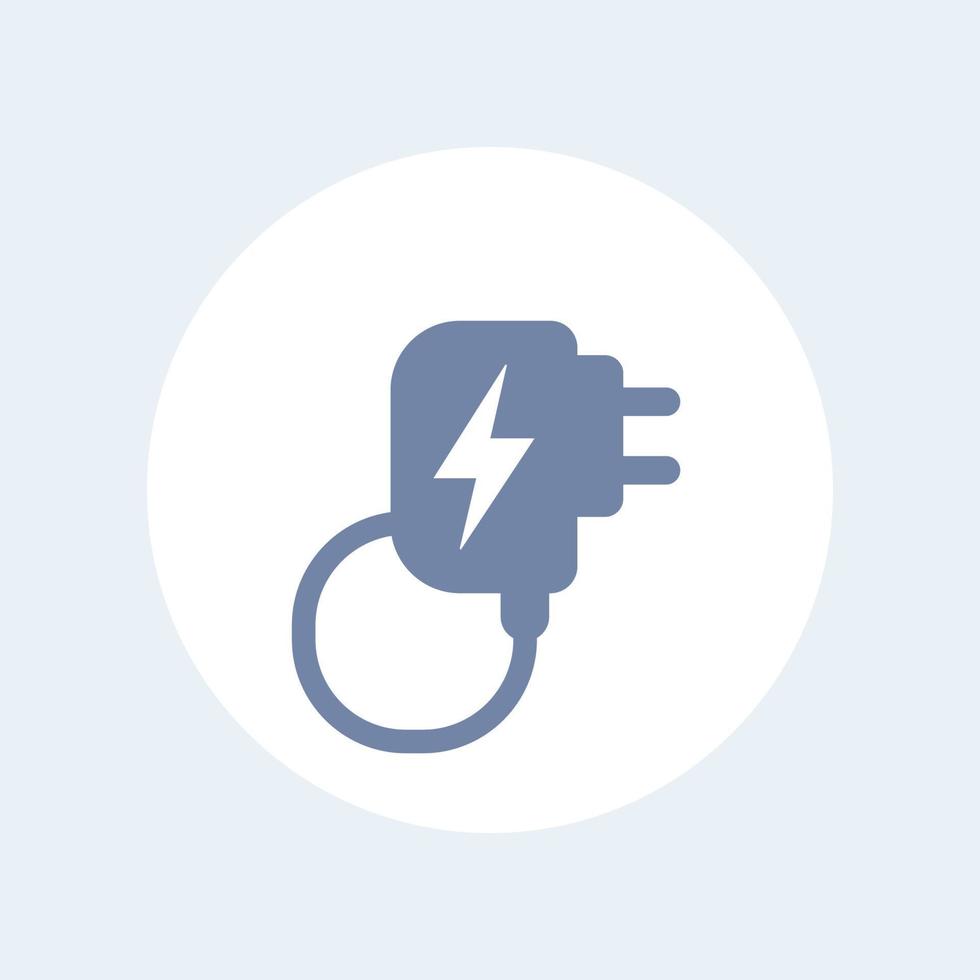 Mobile charger icon isolated on white, vector illustration