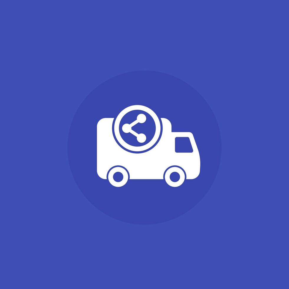 Share delivery van vector icon