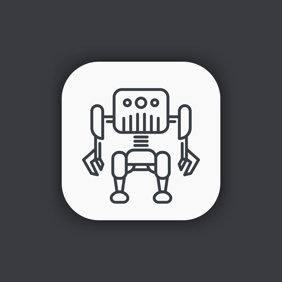 robótica, robot icono lineal vector