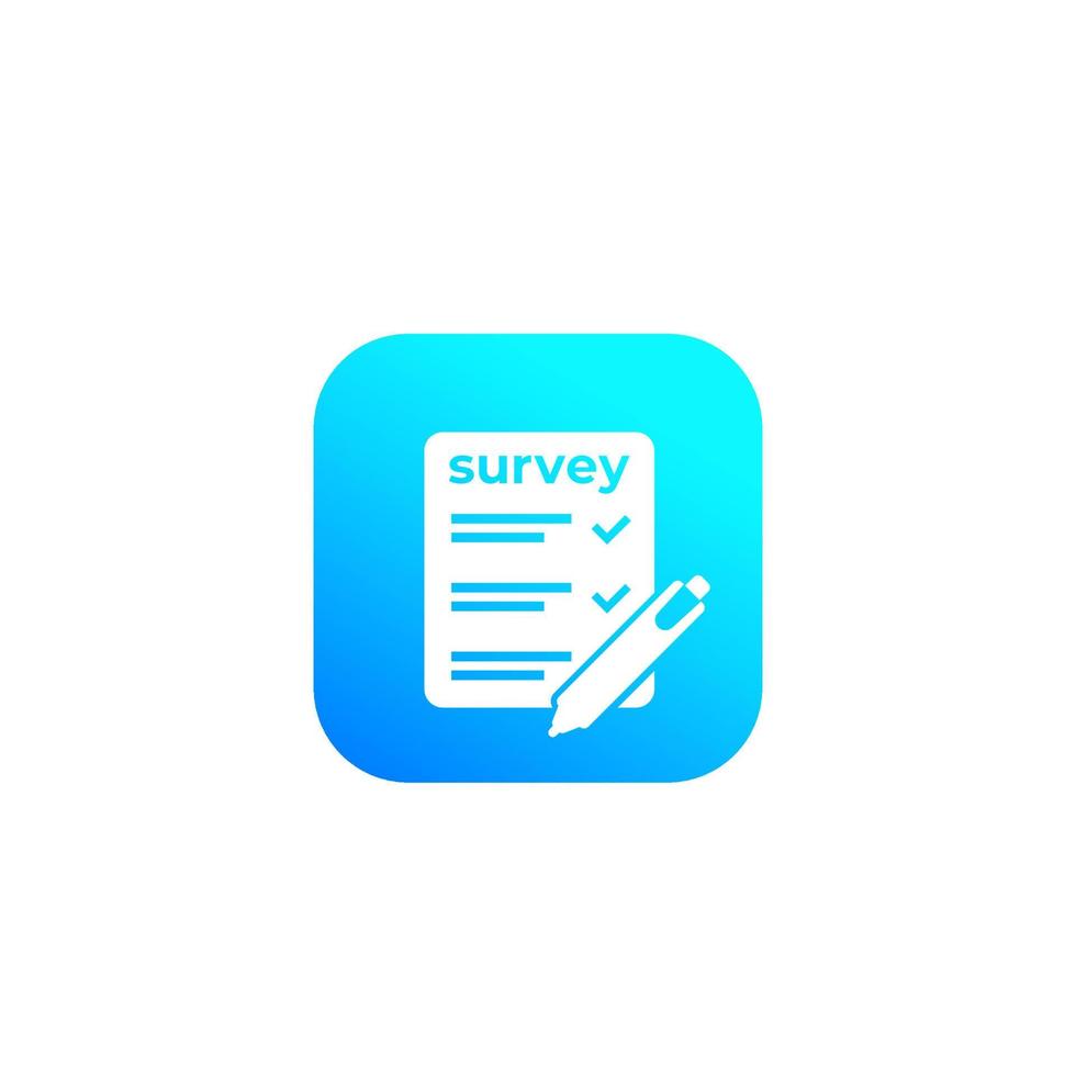 Survey, test icon vector