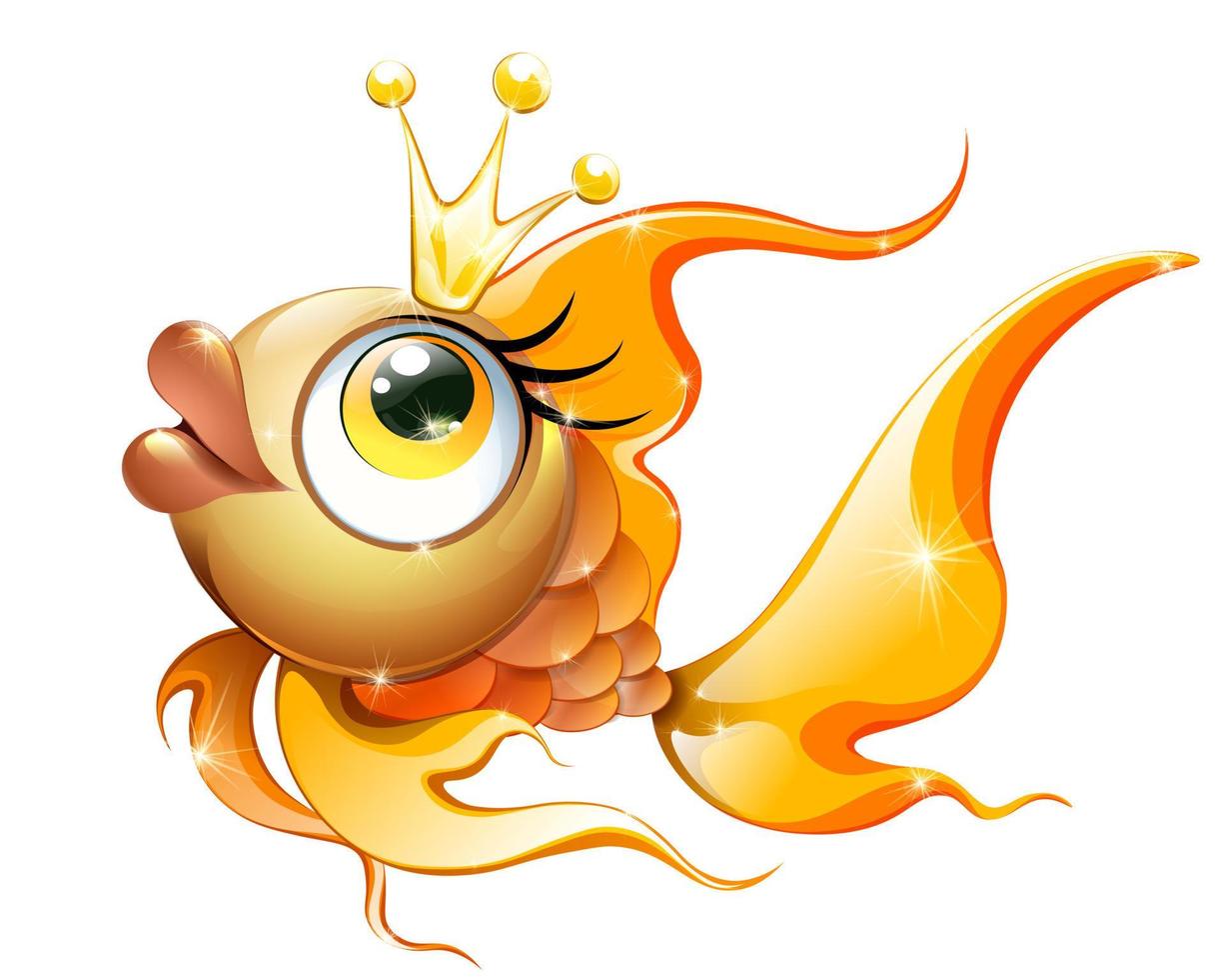 Cute cartoon Gold Fish vector