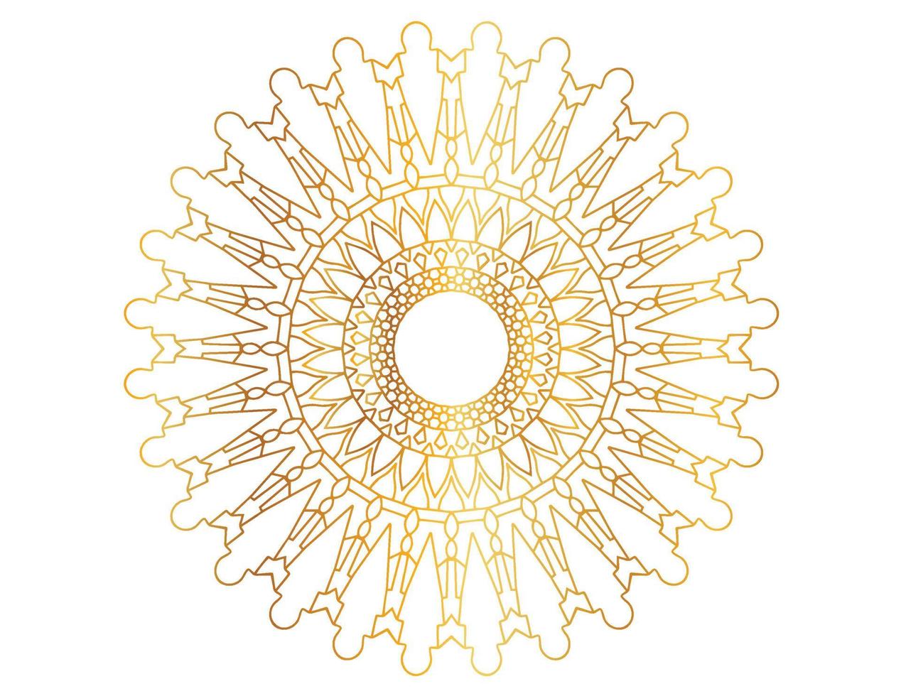 diseño de mandala degradado dorado con arte real vector