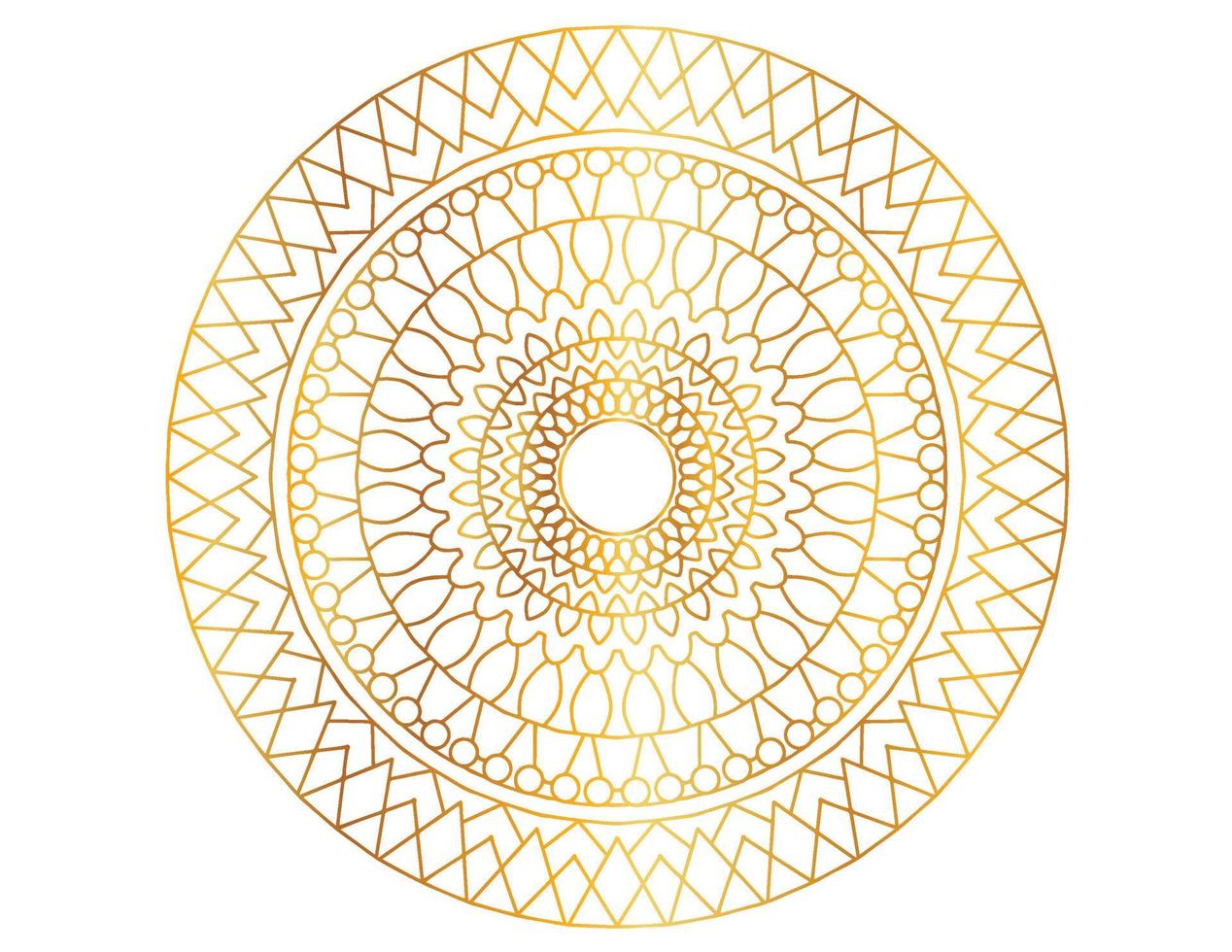 diseño de mandala degradado dorado con arte real vector