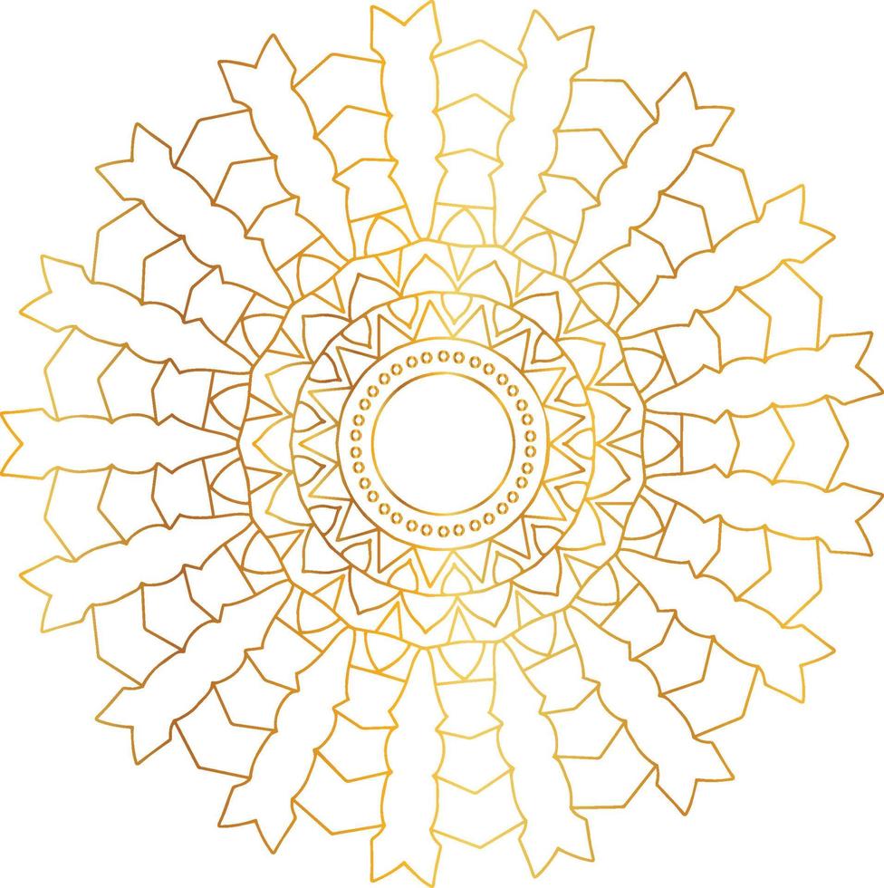 Golden gradient mandala design with royal art vector