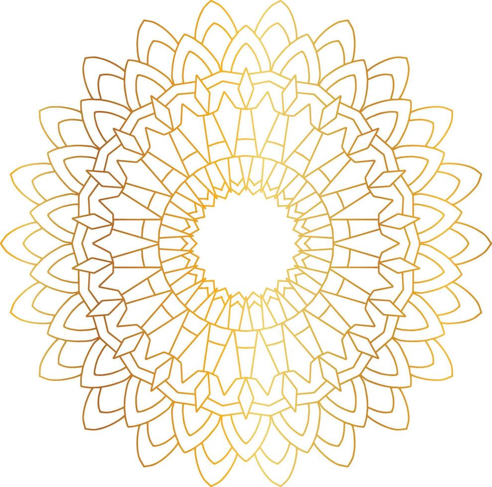 Mandala art with golden gradient and royal design vector