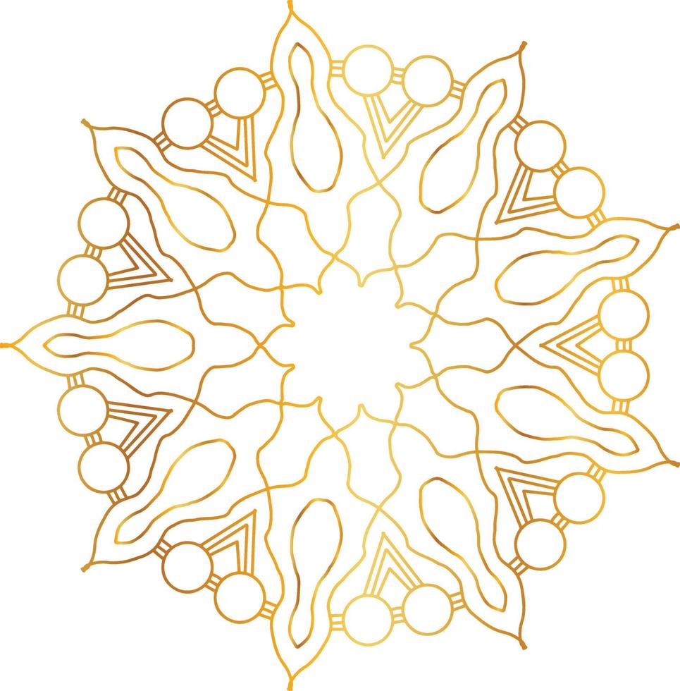 Royal mandala pattern with golden gradient vector