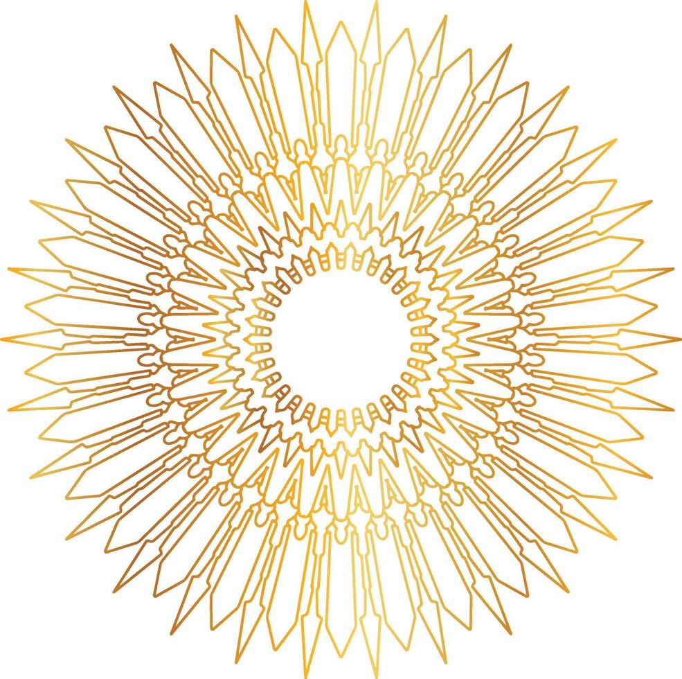 Mandala art with golden gradient and royal design vector
