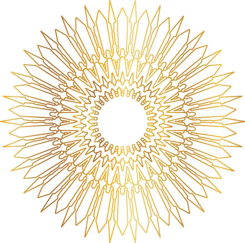 Mandala art with golden gradient and royal design vector