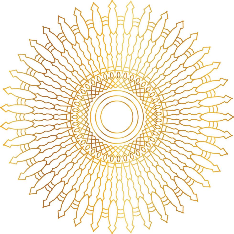 patrón de mandala real con degradado dorado vector