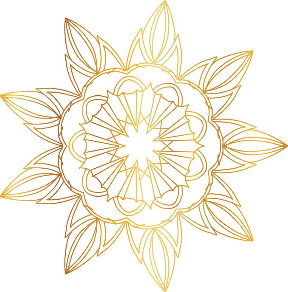 Royal mandala pattern with golden gradient vector