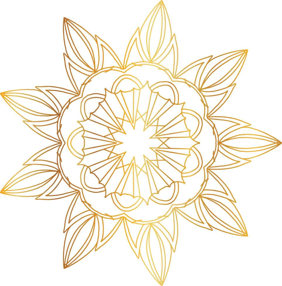 Royal mandala pattern with golden gradient vector