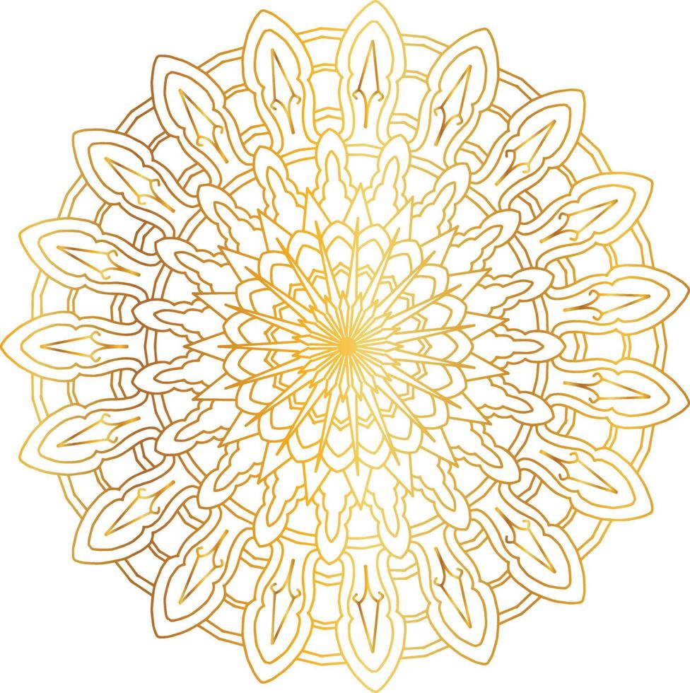 Royal mandala pattern with golden gradient vector