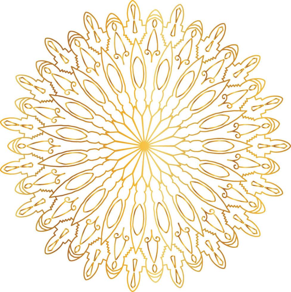 Royal mandala pattern with golden gradient vector