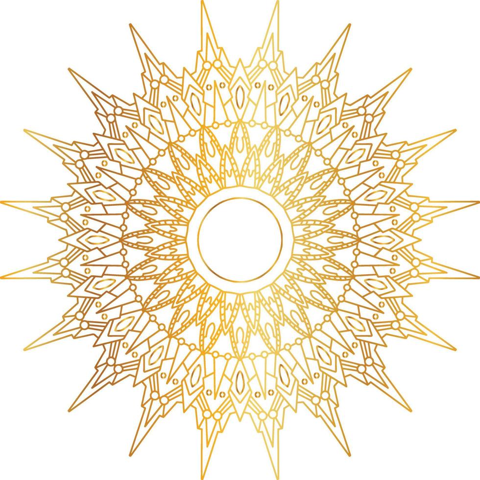 Royal mandala pattern with golden gradient vector