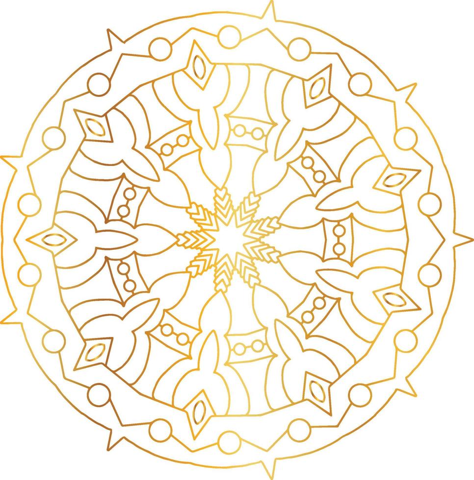 Royal Mandala design with golden gradient, background, pattern vector