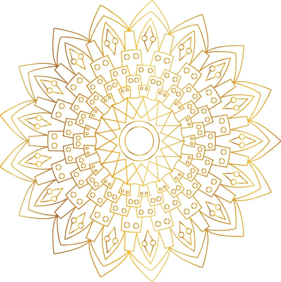 Golden gradient mandala design with royal art vector