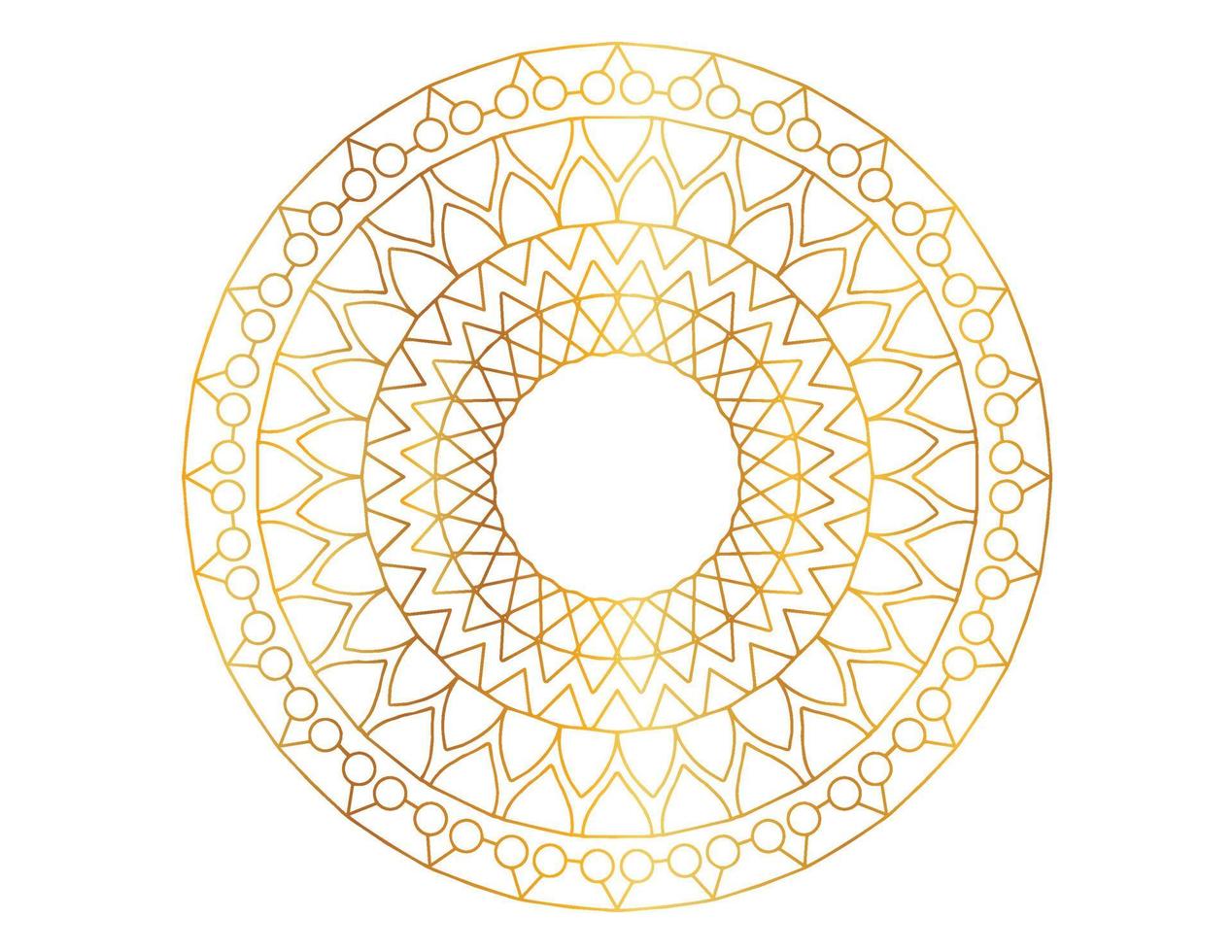 diseño de mandala degradado dorado con arte real vector