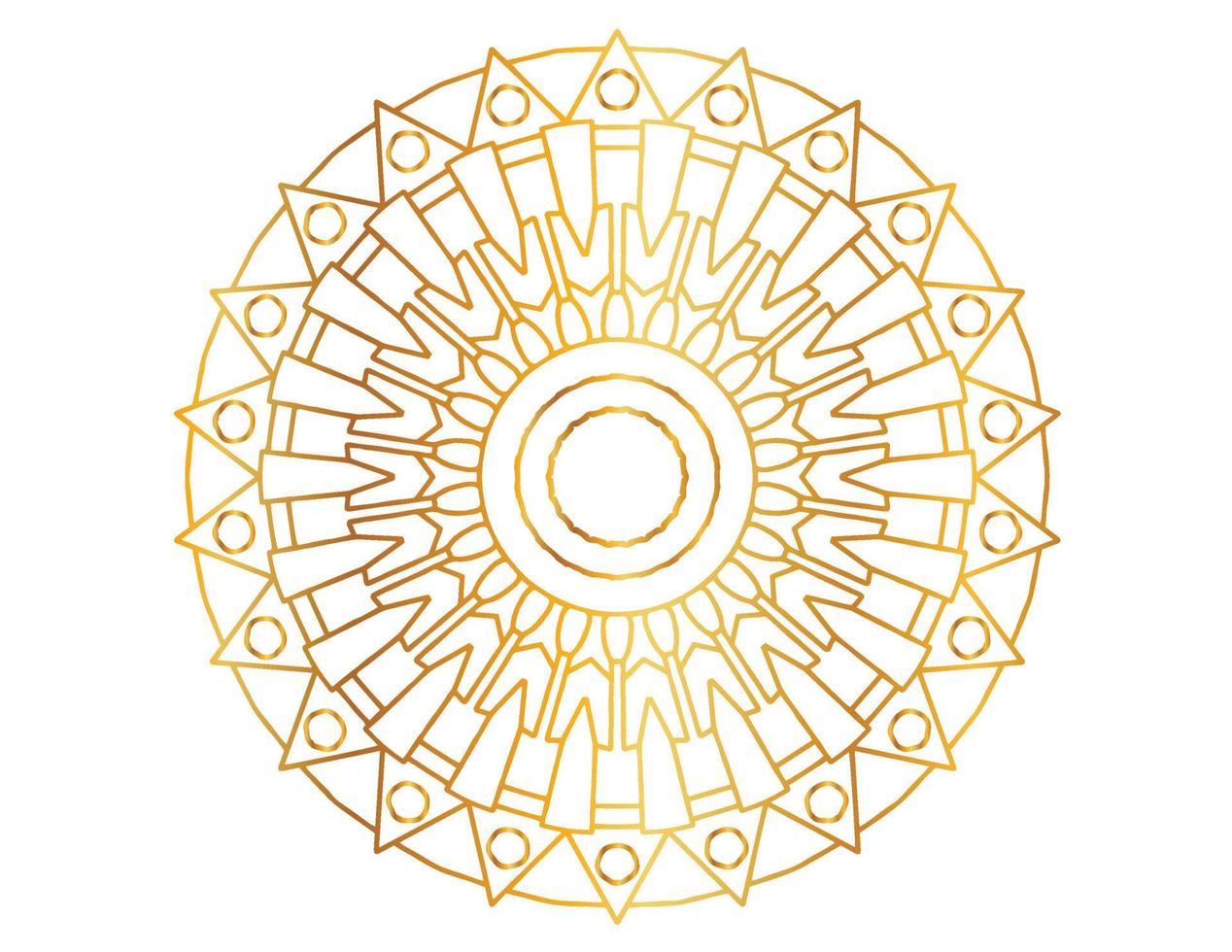 Mandala Art with golden gradient, designing, background, vector