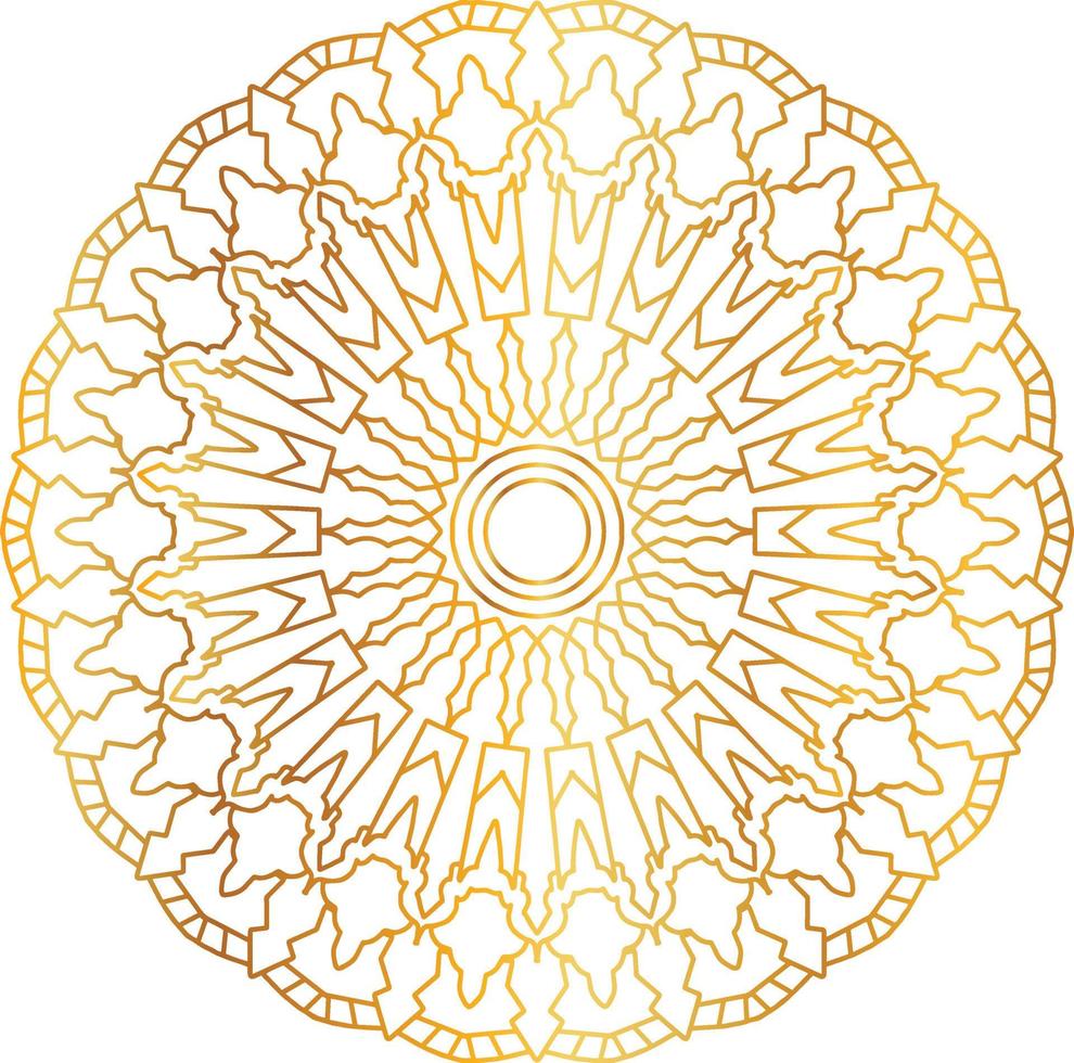 Mandala art with golden gradient and royal design vector