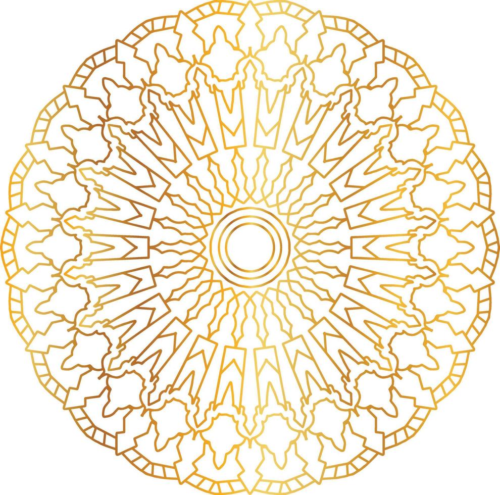 arte mandala con degradado dorado y diseño real vector