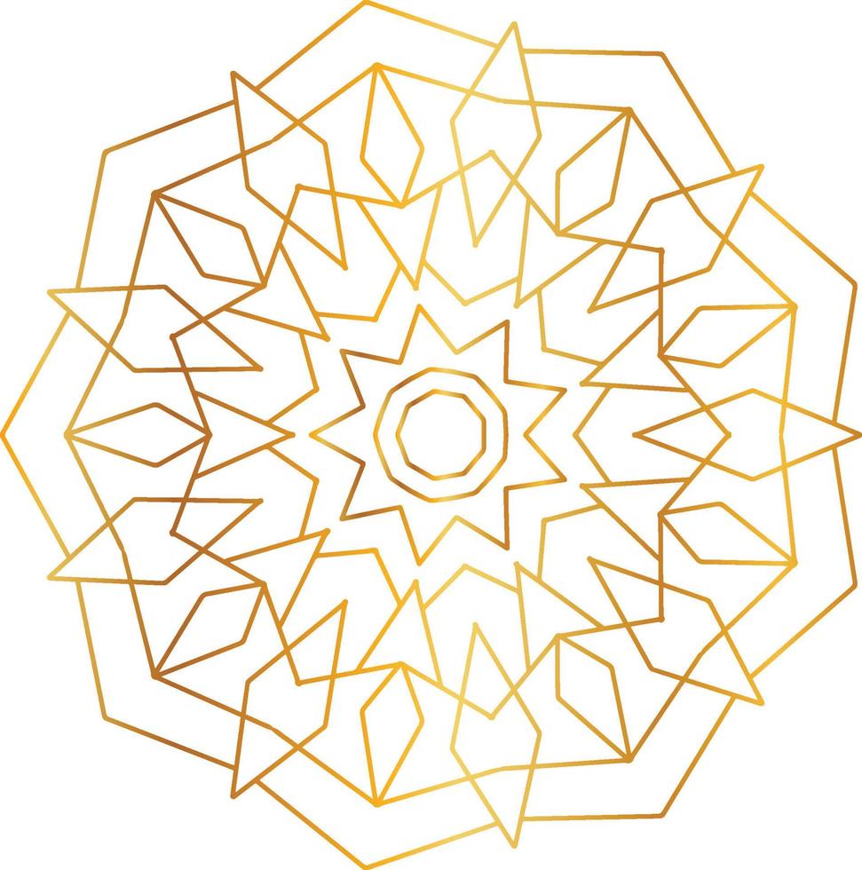 Mandala art with golden gradient and royal design vector
