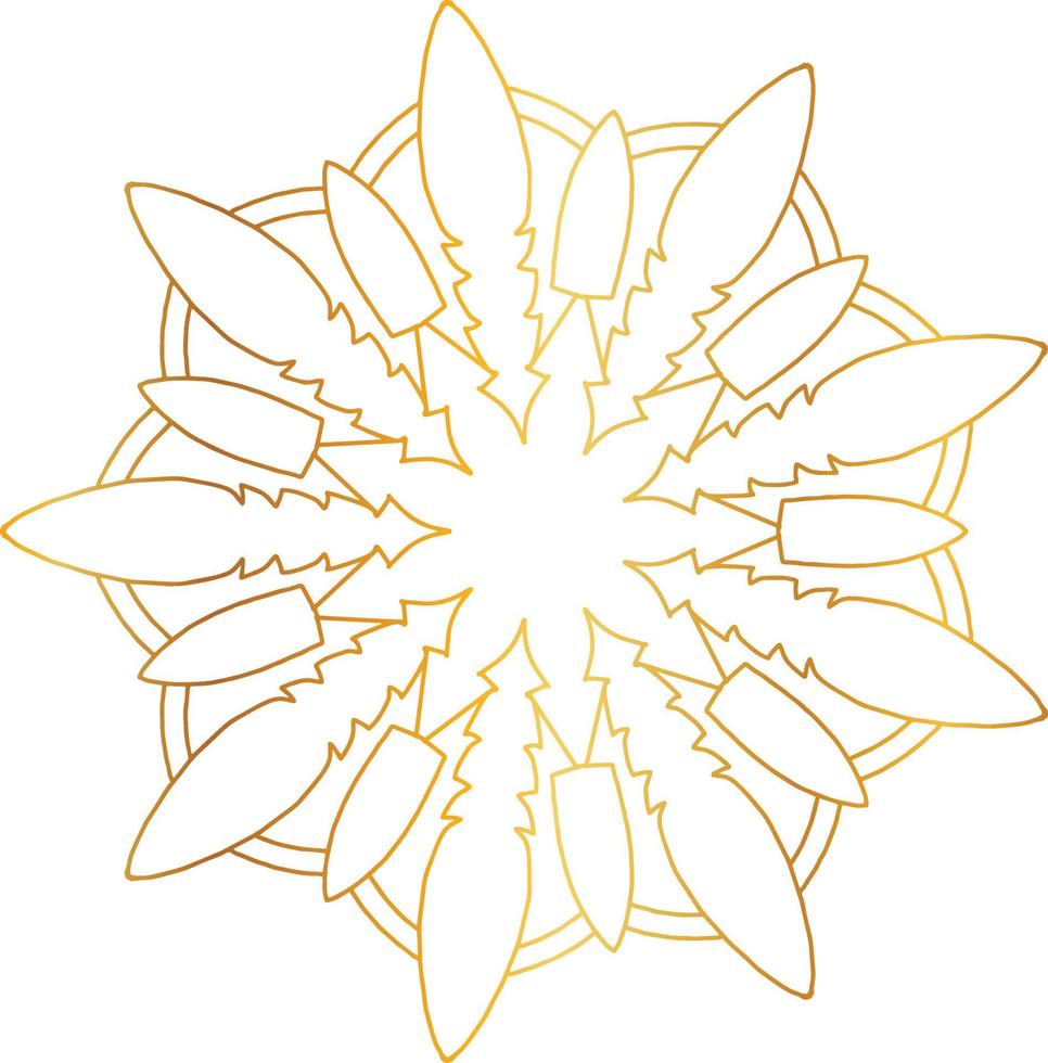 Royal mandala pattern with golden gradient vector